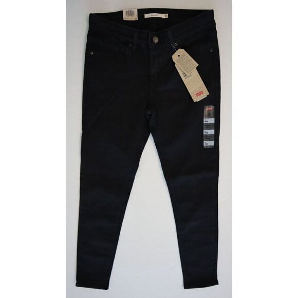 Levi's 711 Women's Sz 0 (W 25) Black Skinny Ankle Mid Rise Jeans $70 - Picture 1 of 7